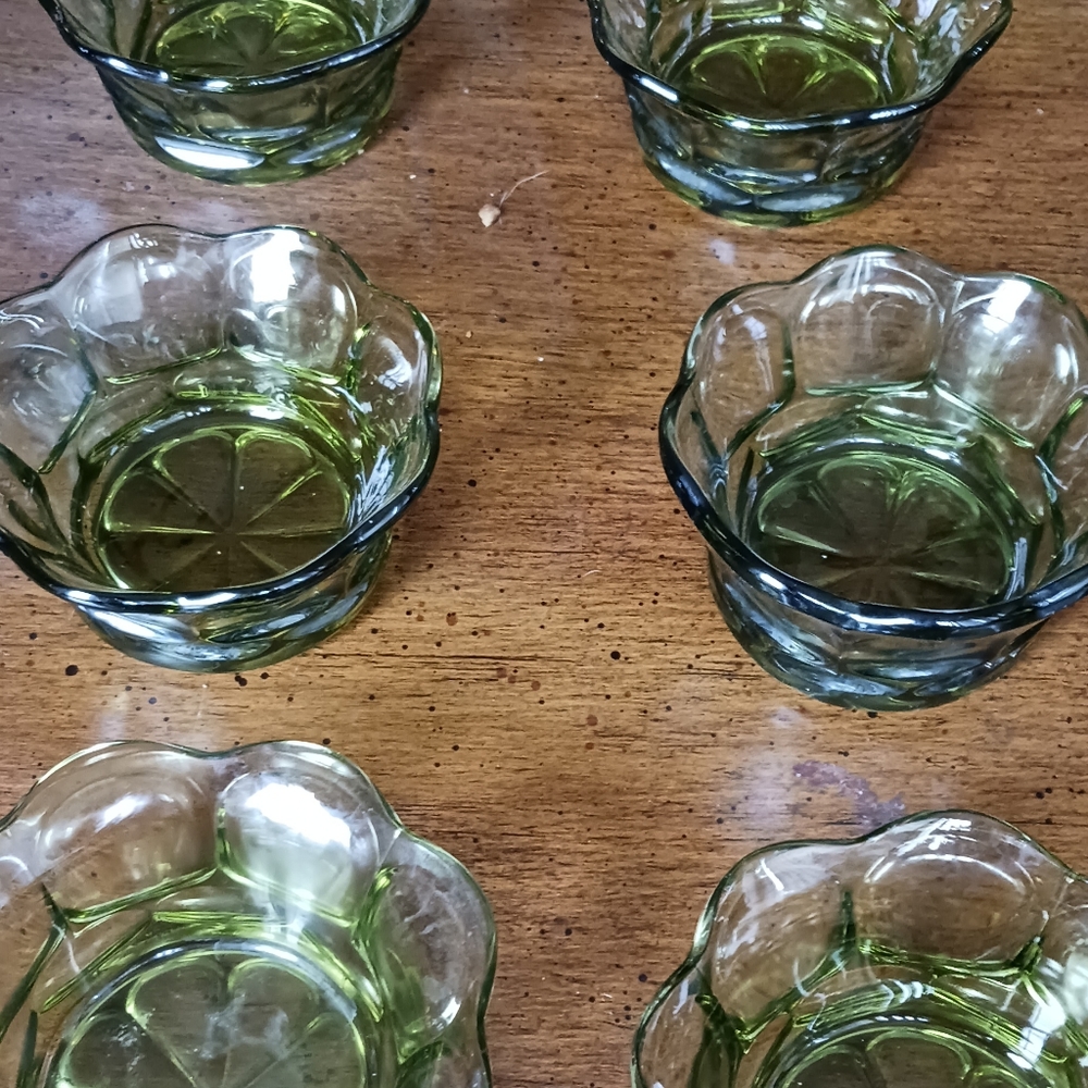 1970 avocado green desert bowls.